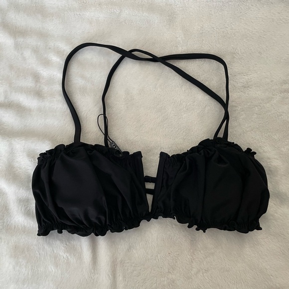 Zaful size small Black Ruched Bikini Top - Picture 1 of 5